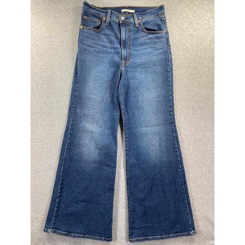 Levis Ribcage Bell Ultra High Rise Flare Jeans 31 Blue Medium Wash Boho Retro